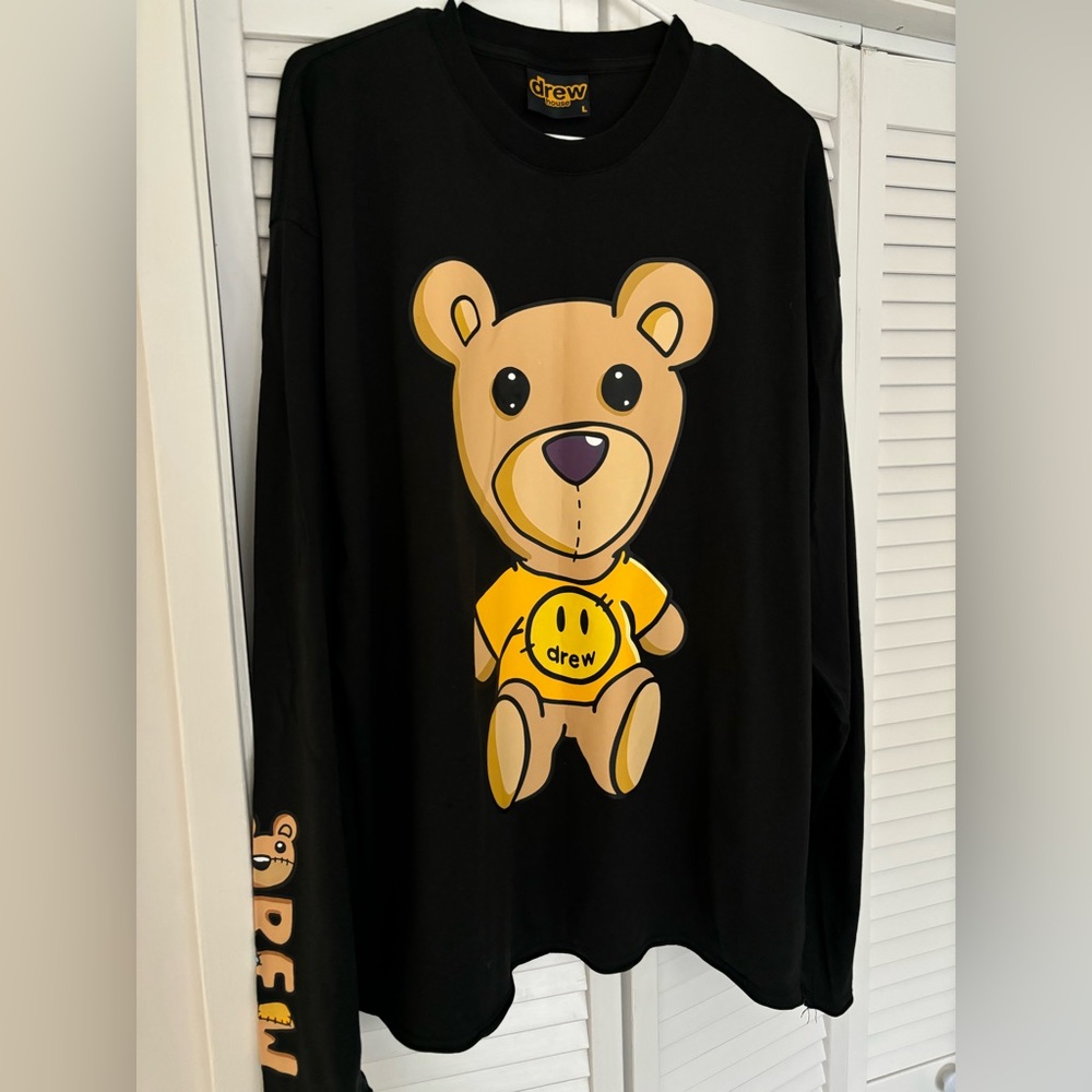 Drew Theodore Crewneck Long Sleeve Shirt - Black, Large